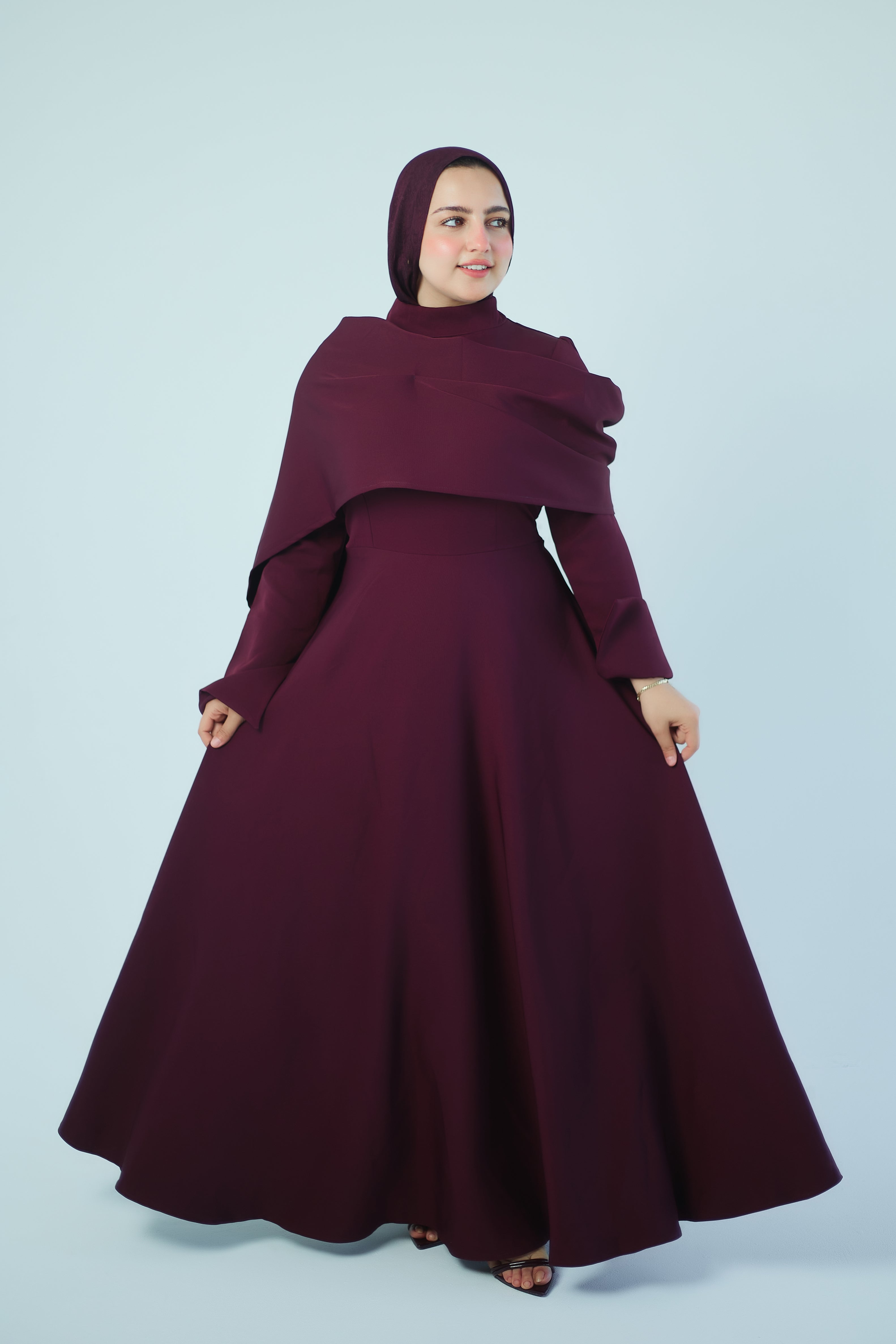 Burgundy Dress - The Nefra Dress Burgundy N A V E R A S  Product variant