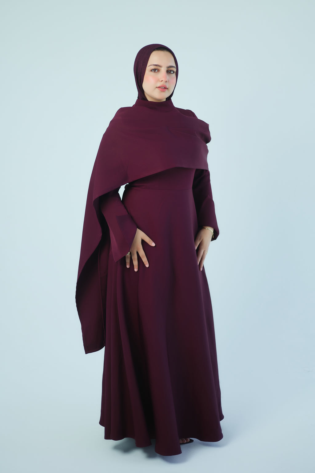 Burgundy Dress - The Nefra Dress Burgundy N A V E R A S  Product variant