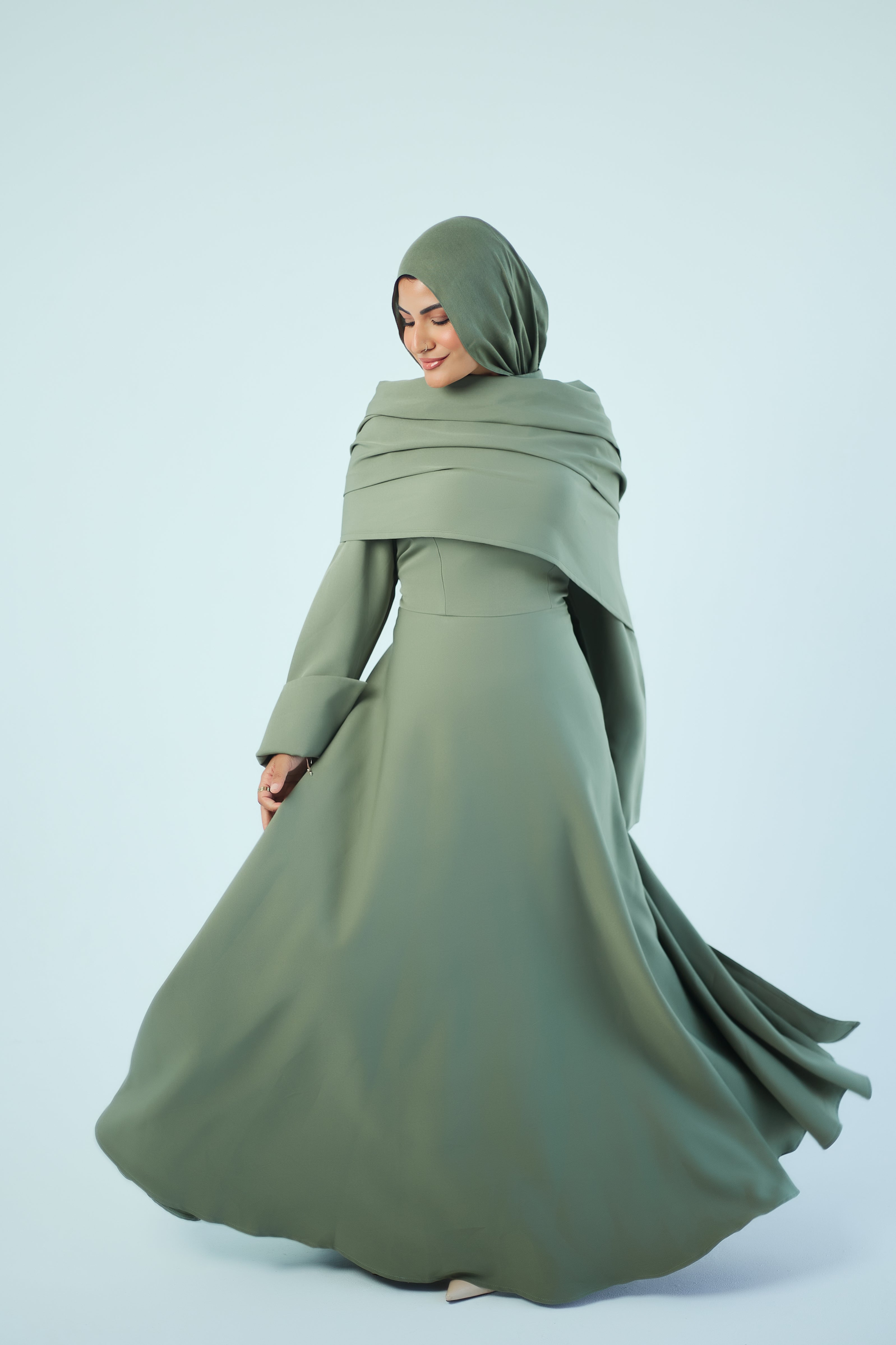 The Aset Dress Sage Green