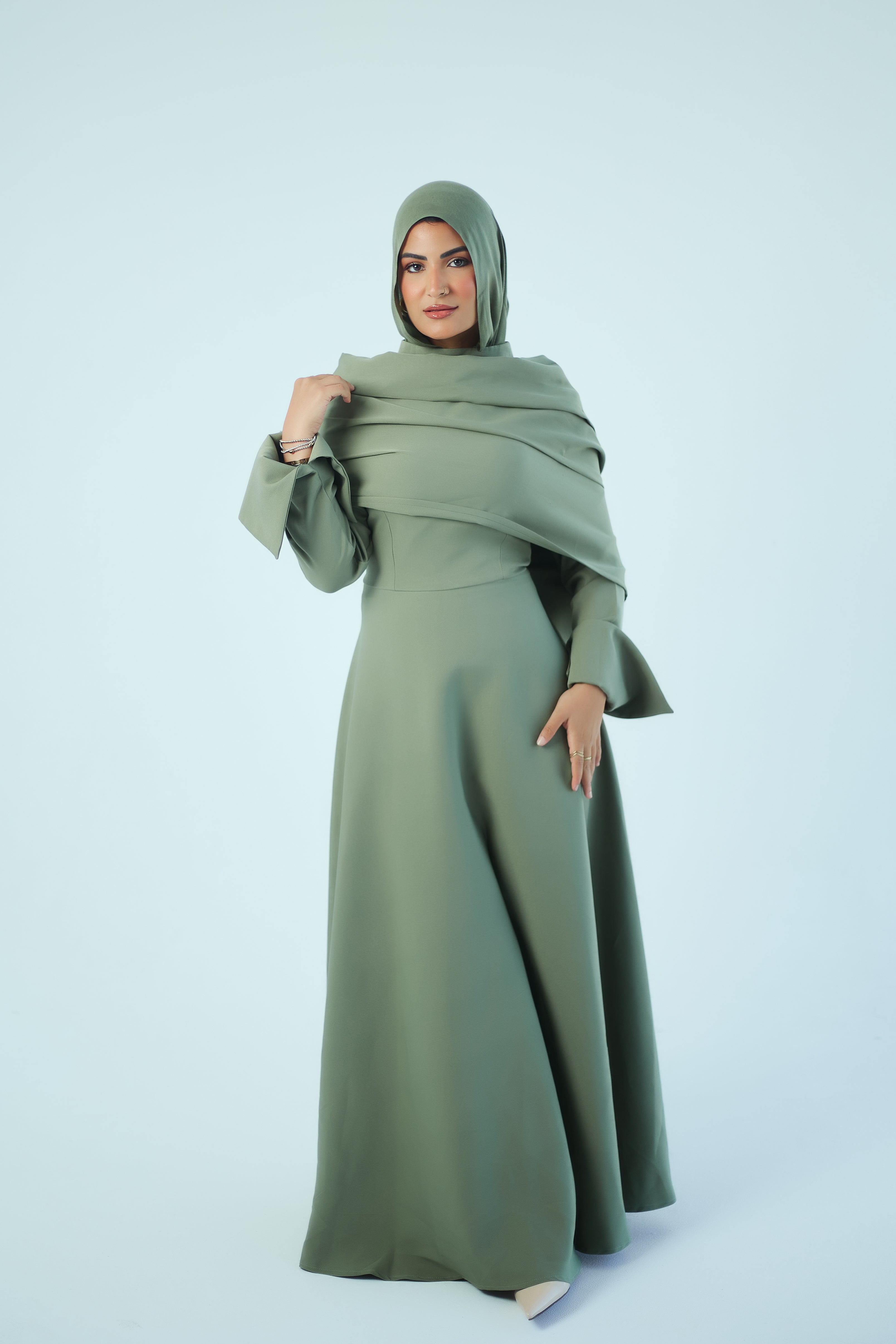 The Aset Dress Sage Green