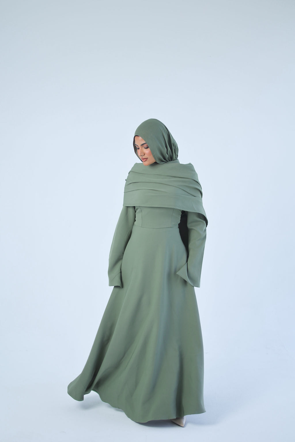 The Aset Dress Sage Green
