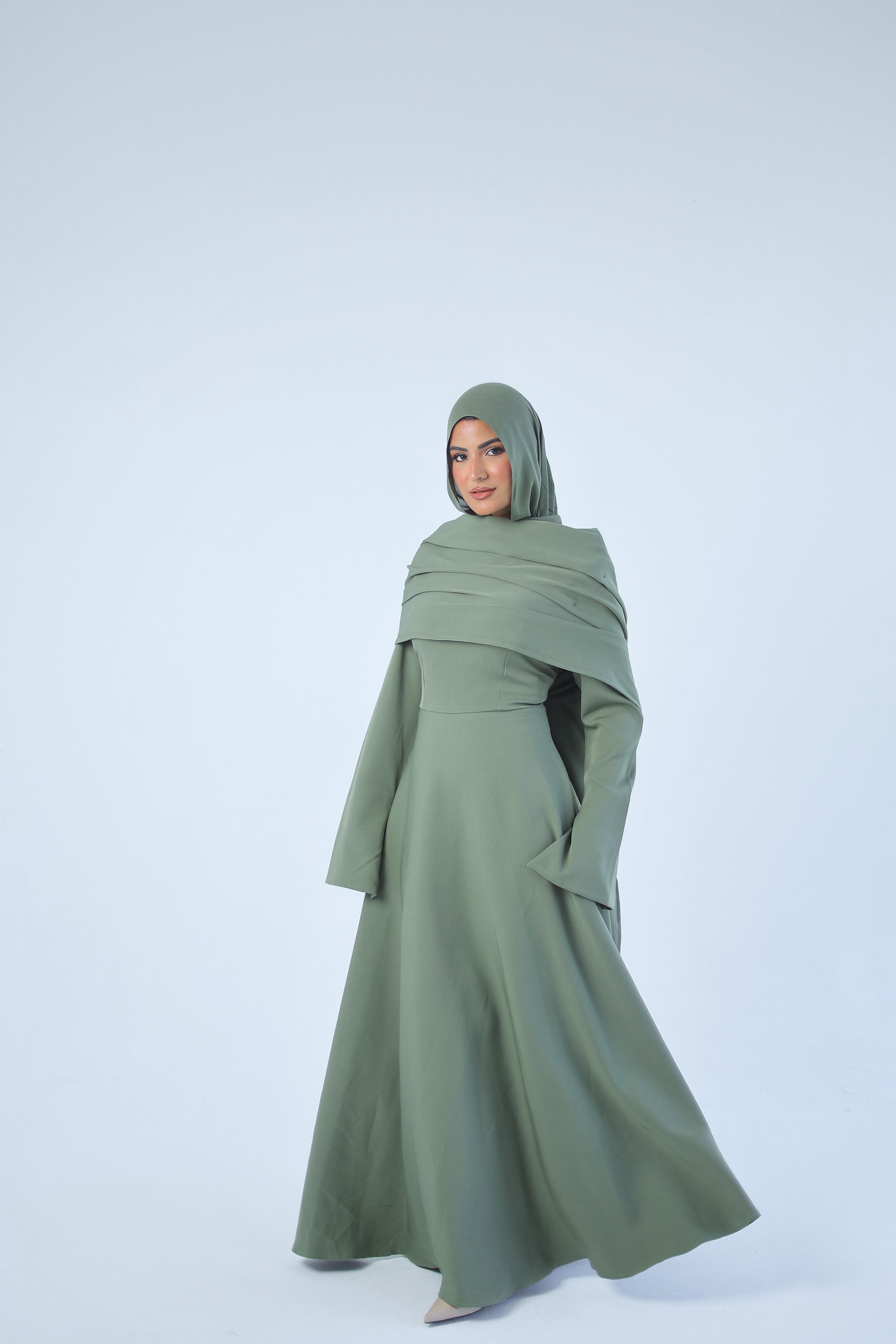 The Aset Dress Sage Green