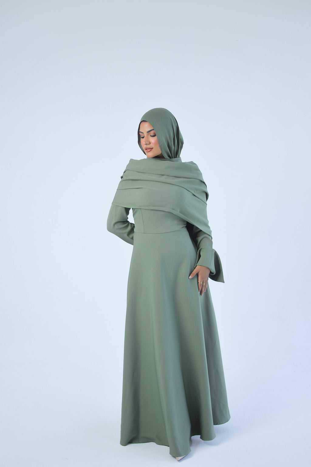 The Aset Dress Sage Green