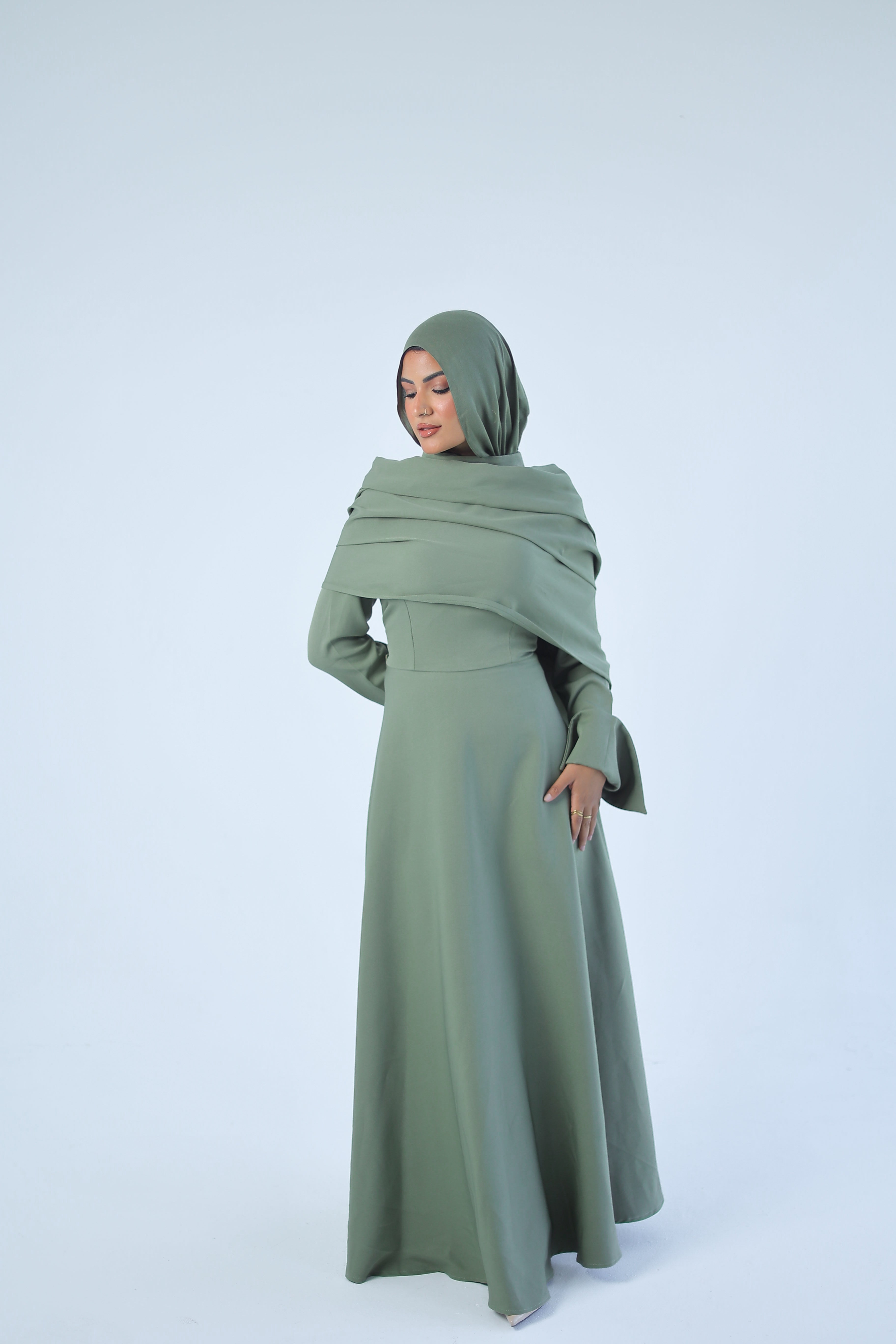 The Aset Dress Sage Green